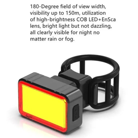 57BA USB Rechargeable LED Bike Tail Light – 100LM Waterproof COB 28-LED Rear Seatpost Taillight for Cycling