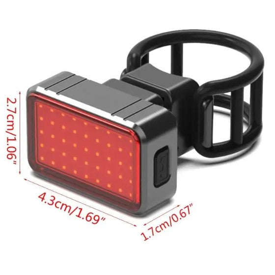 57BA USB Rechargeable LED Bike Tail Light – 100LM Waterproof COB 28-LED Rear Seatpost Taillight for Cycling