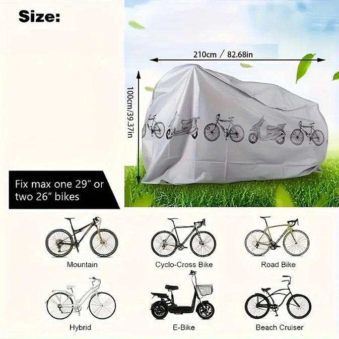Electric Bike Rain & Dust Cover – 110x200cm Waterproof PEVA Sun Protection for E-Bike, MTB & Motorcycle