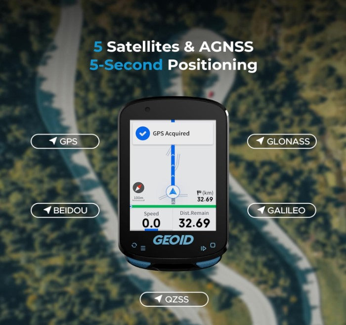 GEOID CC600 Smart GPS Bike Computer – Color Screen, Navigation, WiFi & ANT+