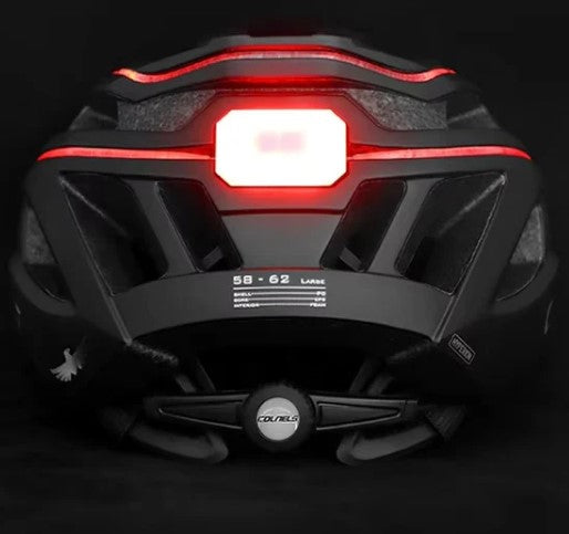 COLNELS Professional Cycling Helmet with USB Rechargeable Tail Light – Light Bar, Road & Sports Bike Helmet for Outdoor Riding & Racing Black (L 58-62cm)