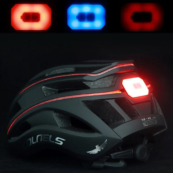 COLNELS Professional Cycling Helmet with USB Rechargeable Tail Light – Light Bar, Road & Sports Bike Helmet for Outdoor Riding & Racing Black (L 58-62cm)