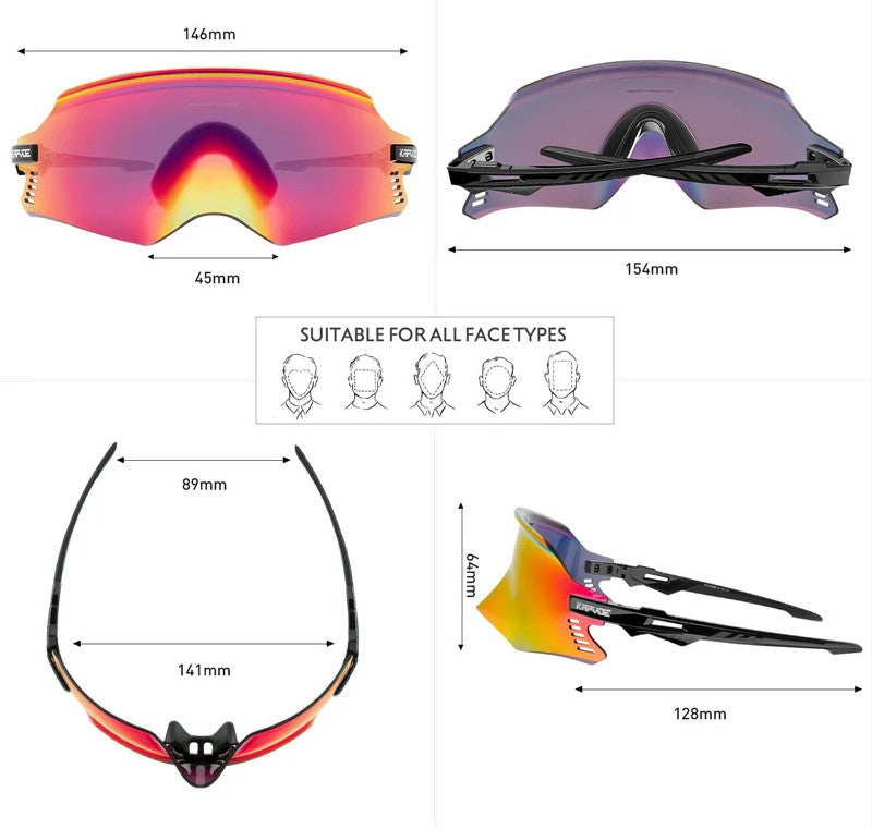 Kapvoe K2 Green Mirror Photochromic Sports Sunglasses