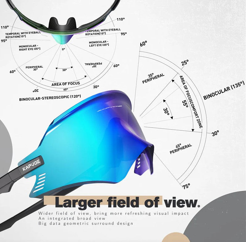 Kapvoe K2 Green Mirror Photochromic Sports Sunglasses