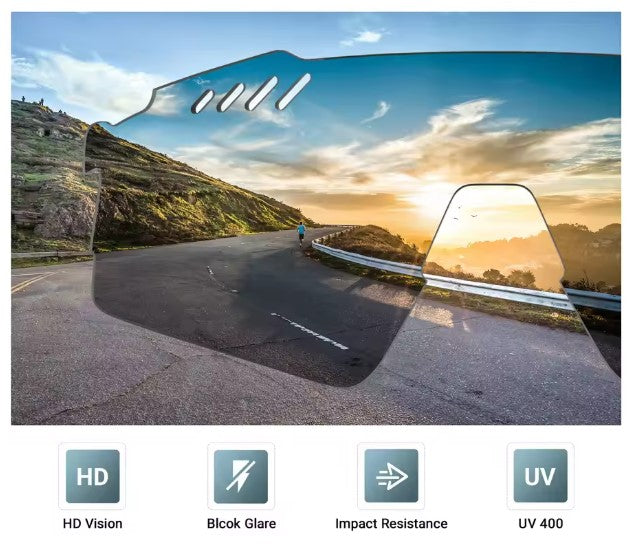 SCVCN Black Grey Photochromic Sports Sunglasses