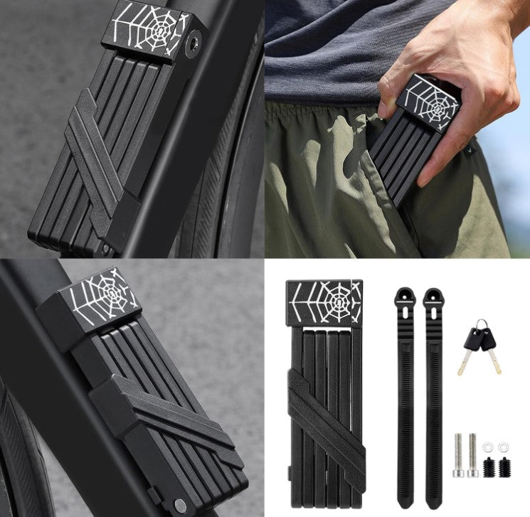 WEST BIKING Folding Bike Lock – Portable, Durable Anti-Theft Padlock for E-Bike, MTB, Road Bike & Scooter