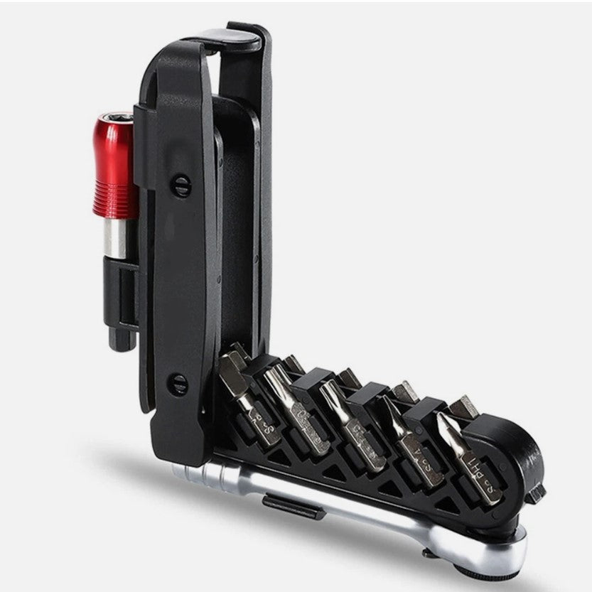 WEST BIKING 14-in-1 Portable Ratchet Wrench Kit – Multifunction Bike Repair Tool Set with Tire Lever for MTB & Road Bikes