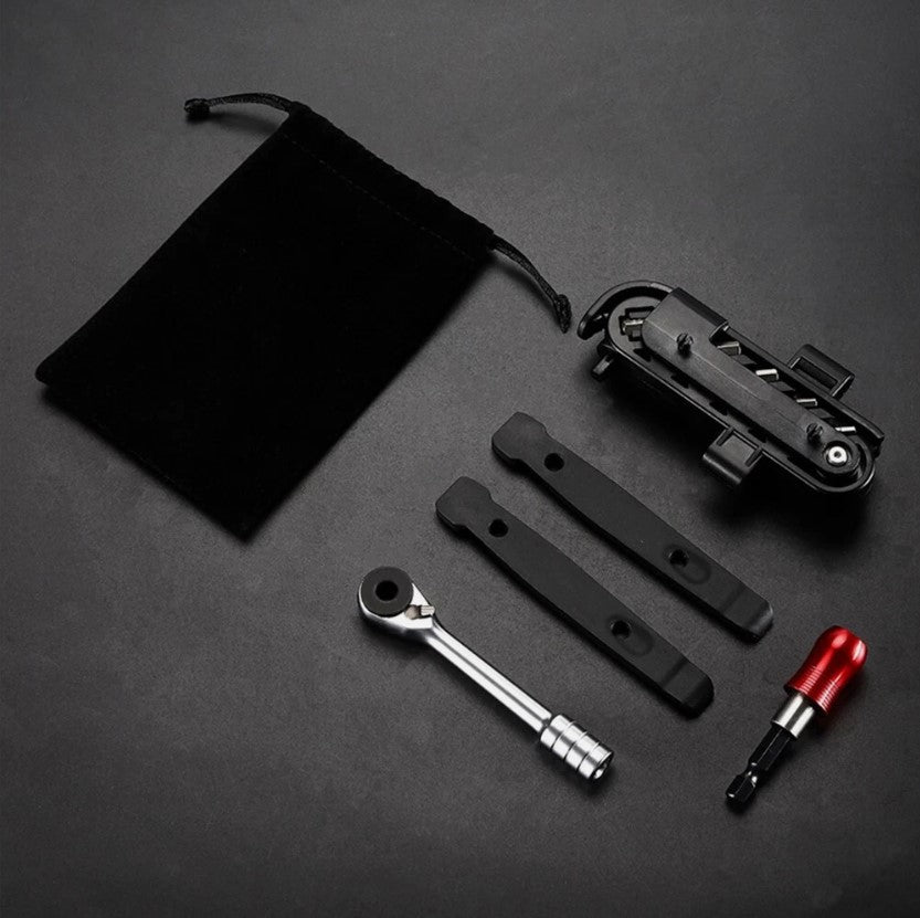 WEST BIKING 14-in-1 Portable Ratchet Wrench Kit – Multifunction Bike Repair Tool Set with Tire Lever for MTB & Road Bikes