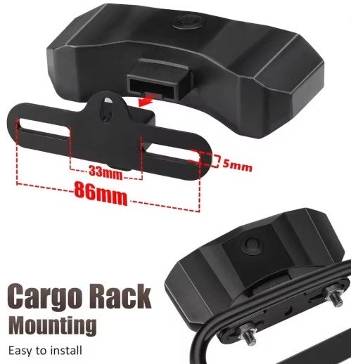 Wireless Bicycle Tail Light with Alarm, Turn Signals & Brake Sensor – USB Rechargeable, IP65 Waterproof, with Mounting Bracket