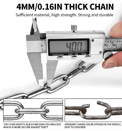 ZELLMANN Heavy-Duty Anti-Theft Chain Lock – Password Lock for Bike, Scooter & Motorcycle - Black